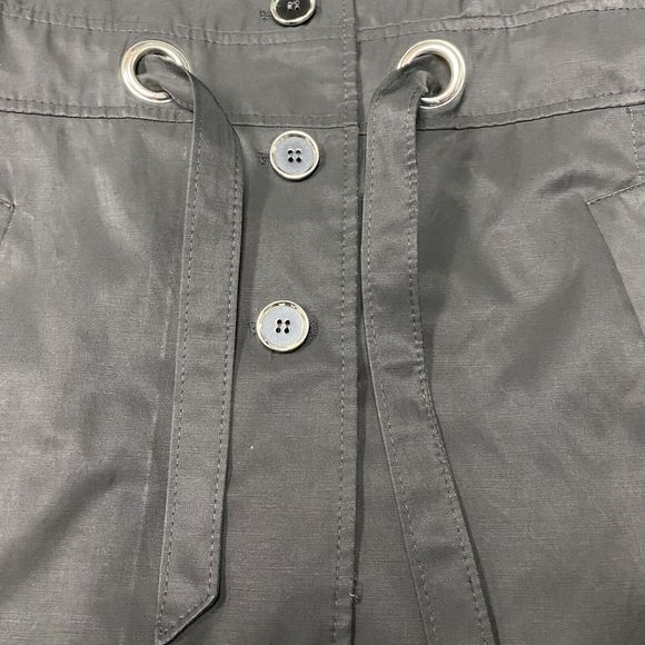 Via Spiga XL Womens Black Rain Coat Jacket Trench Animal Print Lining Belted - Picture 6 of 14